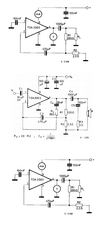 TDA2003V Test Circuit