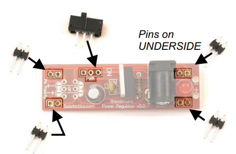  Installing the Power Switch and Breadboard Pins